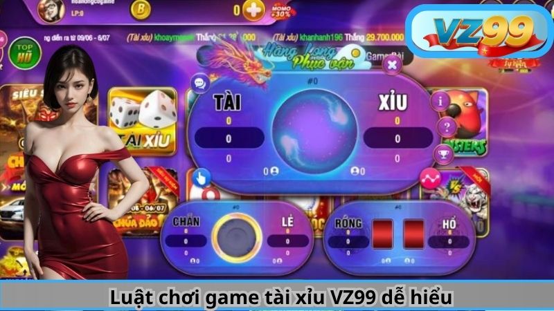 Luật chơi game tài xỉu VZ99 dễ hiểu